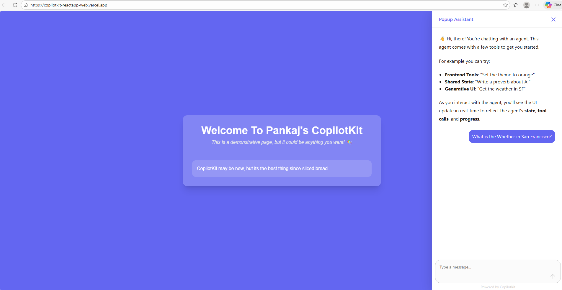 Copilot Kit Chat Modal Demo App